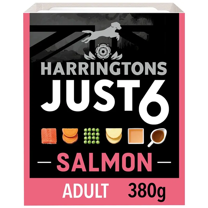Harringtons Just 6 Complete Wet Adult Dog Food Salmon 380G Tray