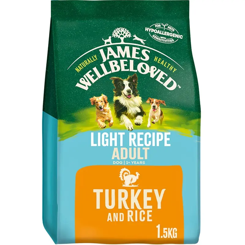 James Wellbeloved Light Dry Adult Dog Food Turkey & Rice 1.5Kg
