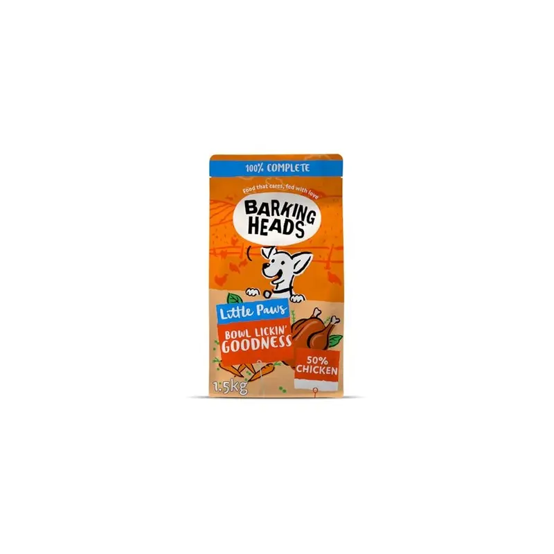 New Barking Heads Dry Dog Food - Adult Little Paws Chicken 1.5Kg