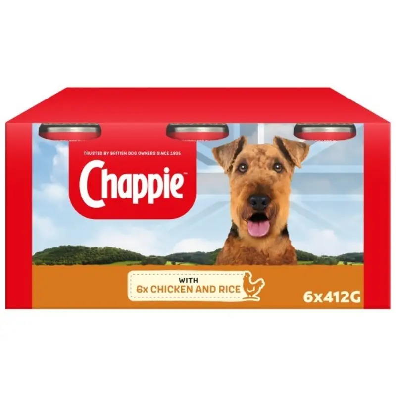 Chappie Chicken And Rice Dog Tins - X 412G Size 6