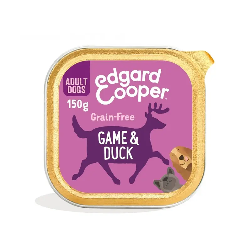 Edgard And Cooper Delicious Game And Duck Adult Dog Wet Food Trays - Grain 150G