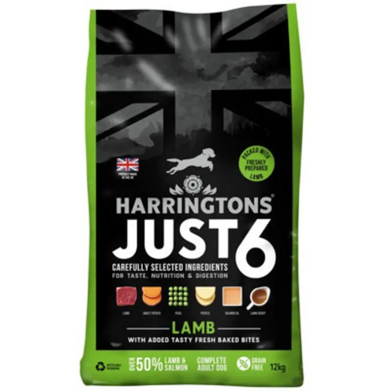 Harringtons Just 6 Adult Nutritional Wet & Dry Dog Food Grain/Salmon
