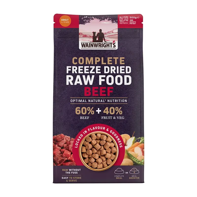 Wainwrights Adult Freeze Dried Raw Dog Food Beef 500G