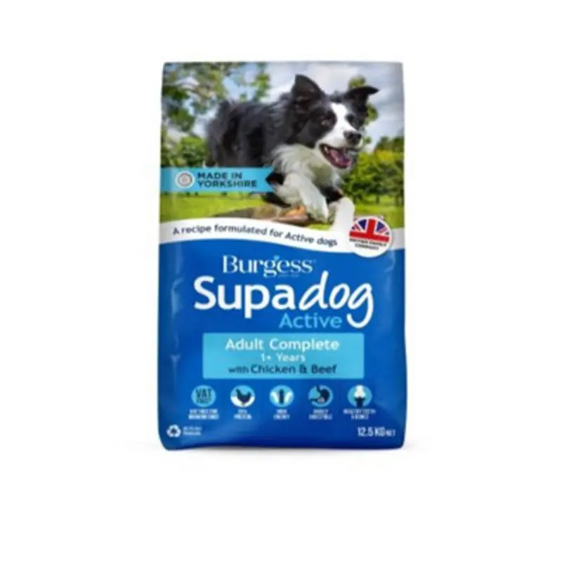 Burgess Supadog Active Dry Dog Chicken And Beef 12.5Kg