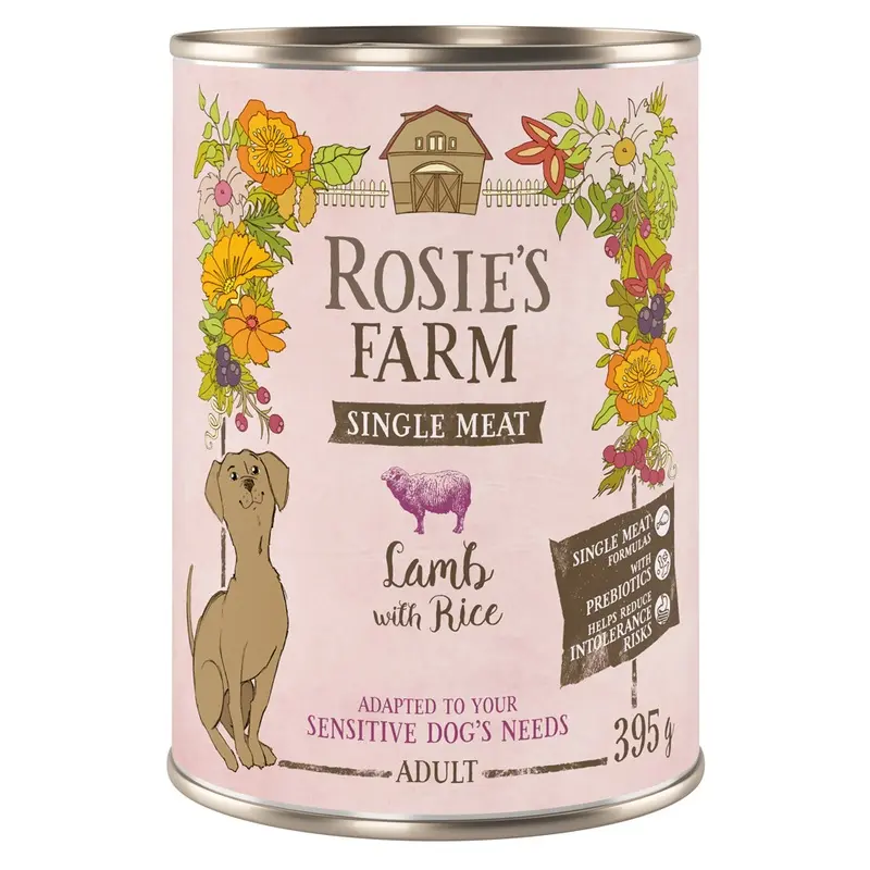 Rosies Farm Adult Single Meat Lamb & Rice - 6 X 395G