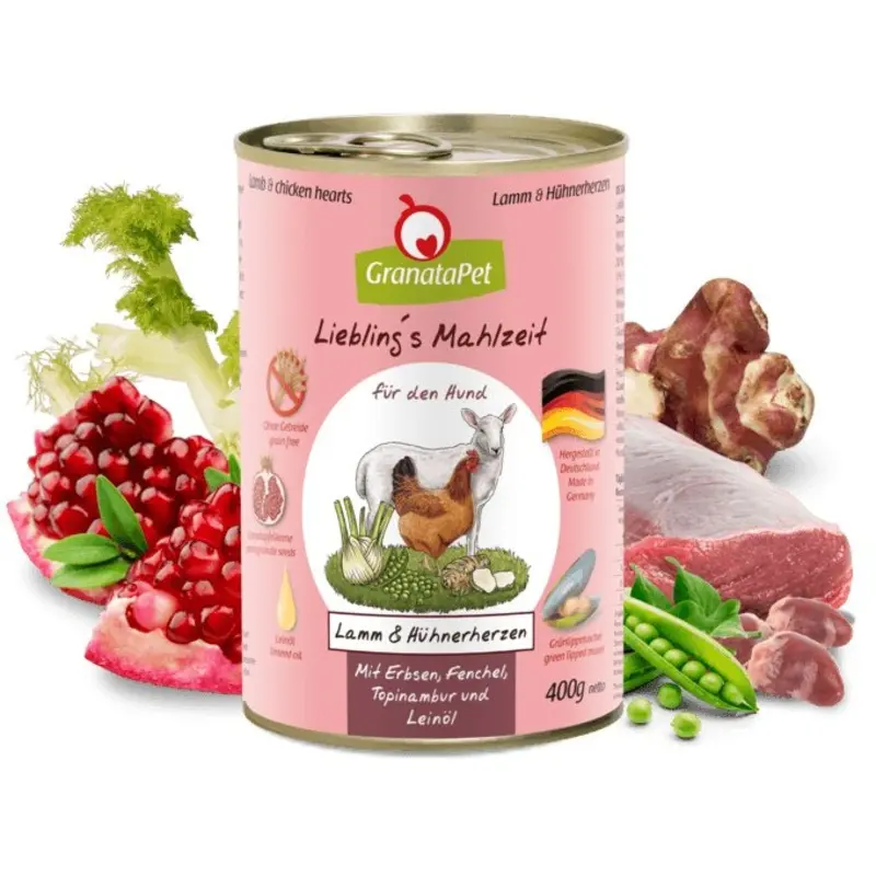 Granatapet Green Dog Lieblings Mahlzeit Lamb & Chicken Hearts | : 400G