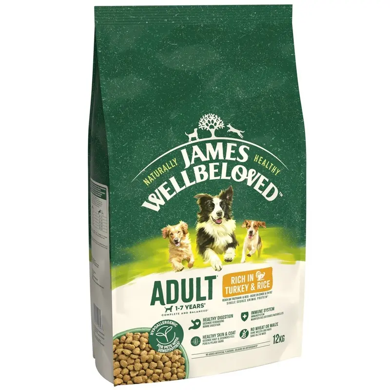 James Wellbeloved Adult Dog Hypoallergenic Turkey & Rice - 12Kg