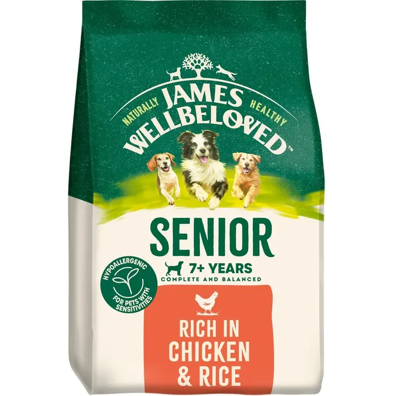 James Wellbeloved Senior Chicken & Rice Dry Dog Food - 8Kg