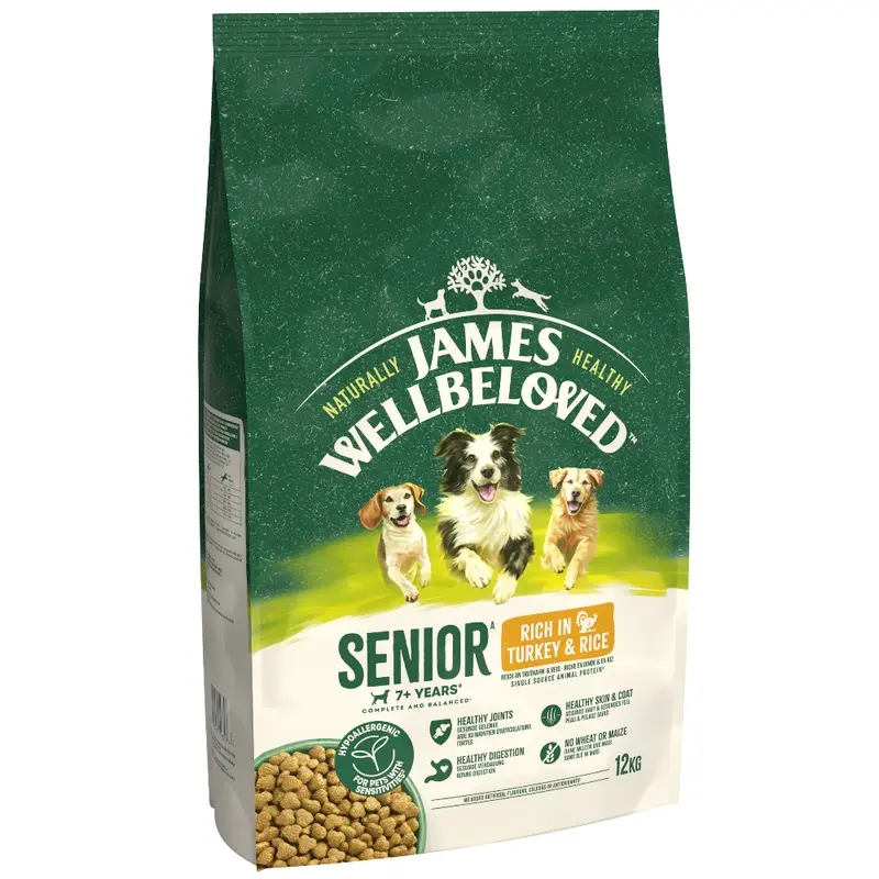 James Wellbeloved Senior Dog Hypoallergenic Turkey & Rice - 12Kg