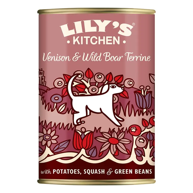 Lilys Kitchen Venison And Wild Boar Terrine Wet Adult Dog Food 400G Tin