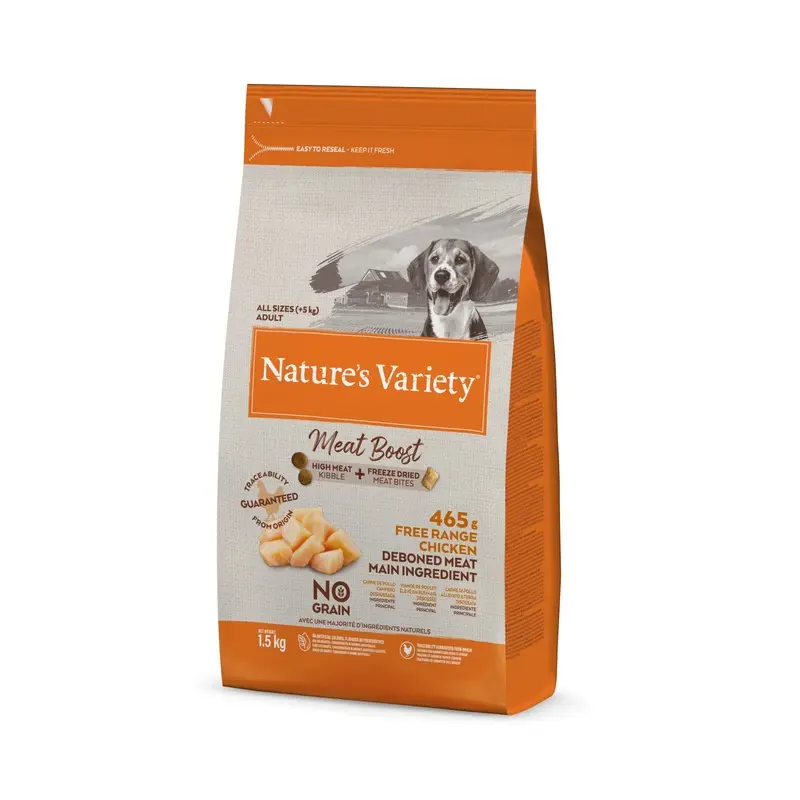 Natures Variety Free Range Chicken Meat Boost Dog Food - Grain 1.5Kg