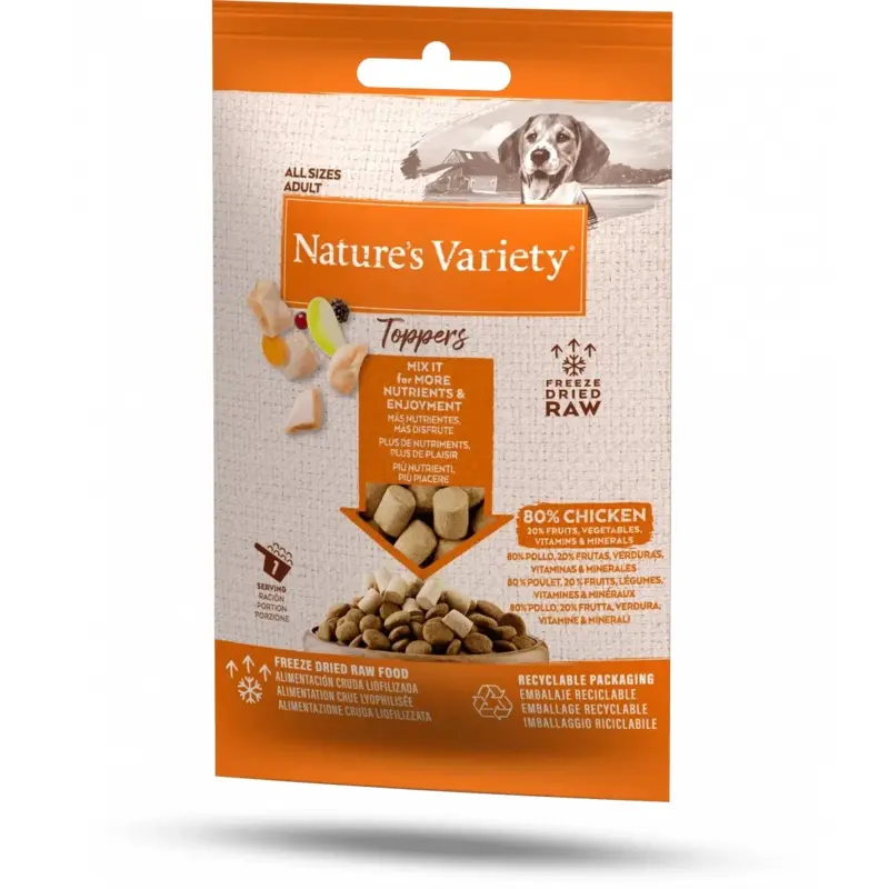 Natures Variety Green Dog Freeze Dried Food Chicken Toppers For Adult Dogs | : 15G
