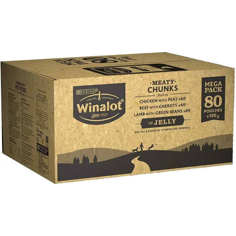 New Winalot Perfect Portions Dog Food Mixed In Jelly, 80 X 100 G