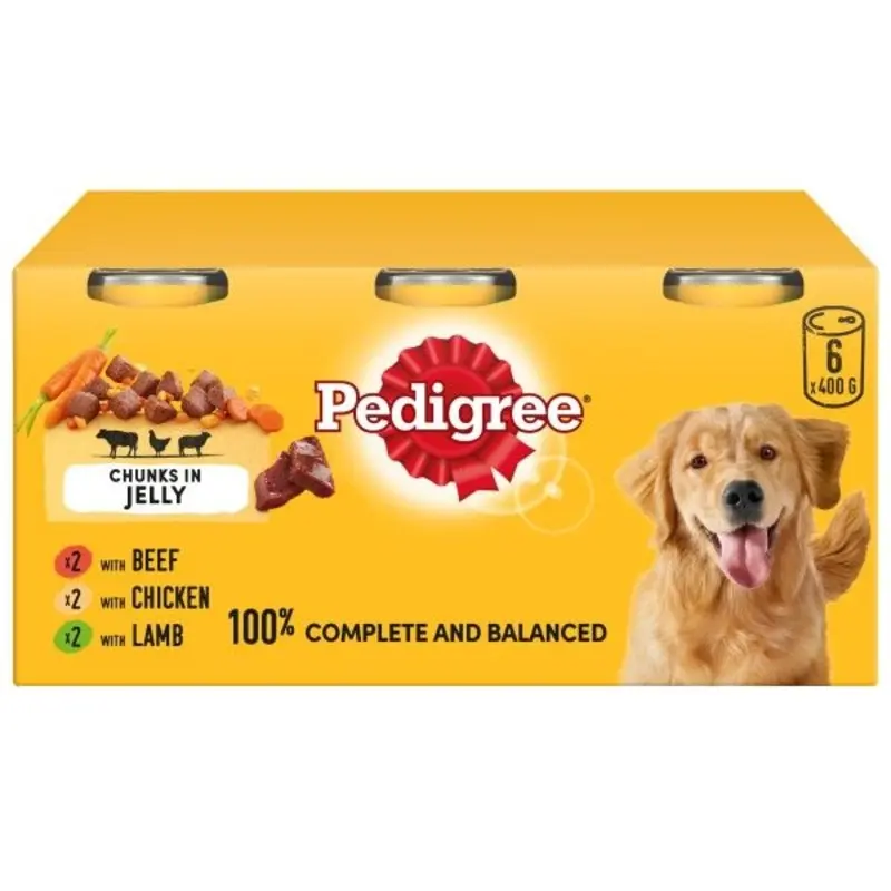 Pedigree Adult Meaty Meals In Jelly Dog Food - X 400G Size 6
