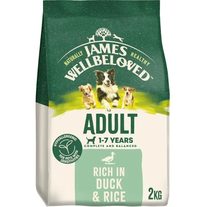 James Wellbeloved Dog Adult Hypoallergenic Dry Food Duck And Rice 2 Kg 2Kg