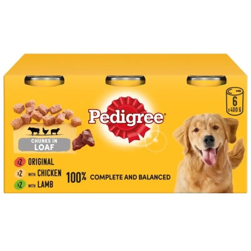 Pedigree Mixed Selection In Loaf Dog Tins - X 400G Size 6