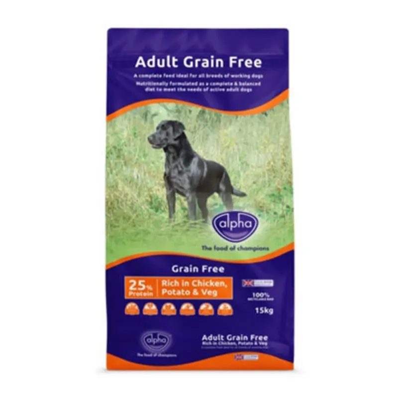 Alpha Grain Free Rich In Chicken Potato & Veg 15Kg