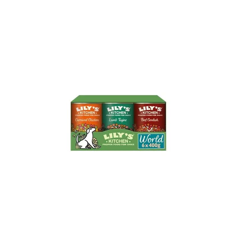 Lilys Kitchen Dog Wet Tins World Dishes Multipack X 400 G Size 6