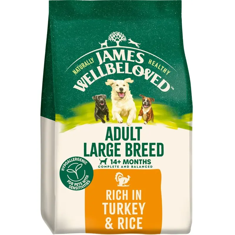 James Wellbeloved Adult Turkey & Rice Breed Dry Dog Food - 10Kg Large