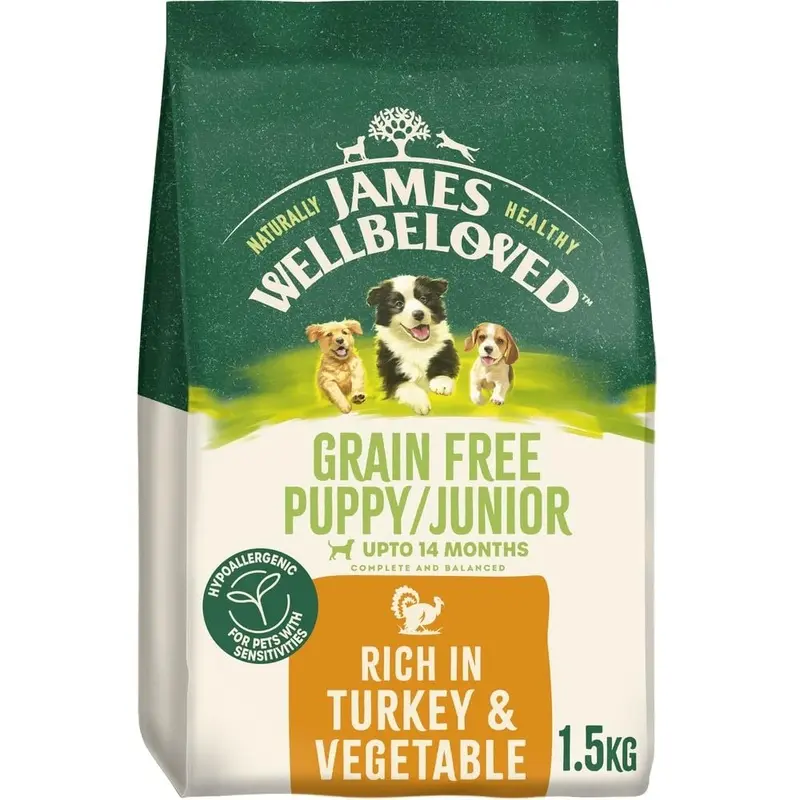 James Wellbeloved Dog Puppy Hypoallergenic Dry Food Grain Free Turkey 1.5 kg