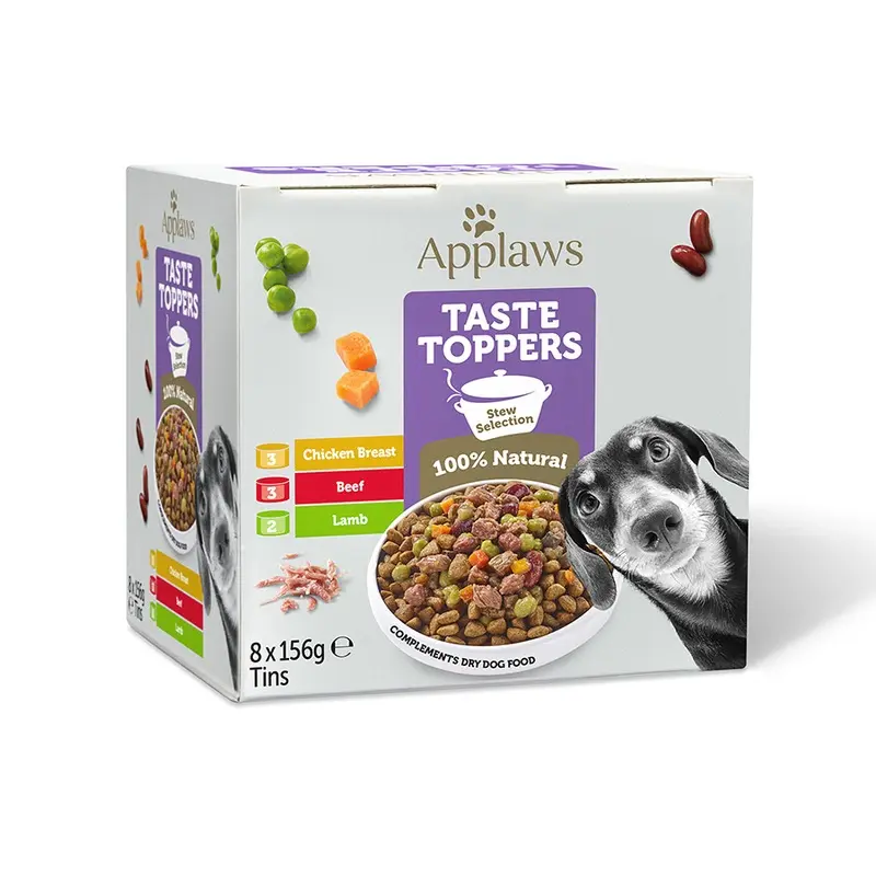 Applaws Taste Toppers Wet Dog Food Stew Selection Multipack Tins 8X156G