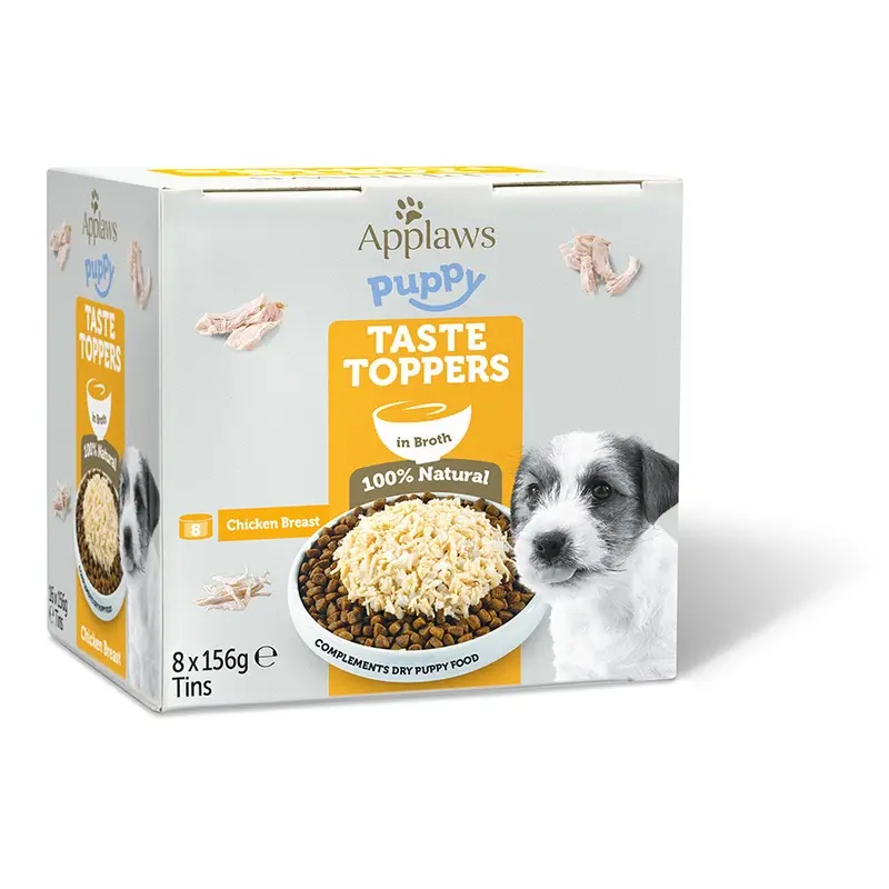 Applaws Taste Toppers Wet Puppy Chicken Breast In Broth Multipack 8X156G Tins