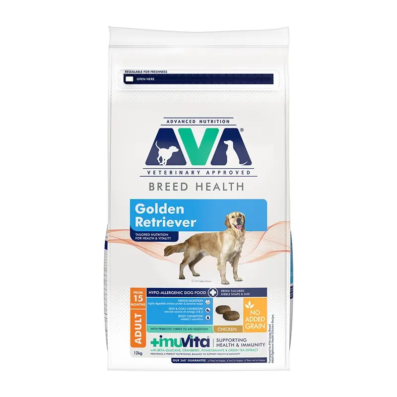 Ava Veterinary Approved Optimum Health Golden Retriever Dry Dog Food Chicken 12Kg