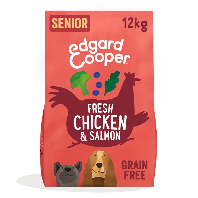 Edgard & Cooper Grain Free Complete Dry Senior Dog Food Chicken And Salmon 12Kg