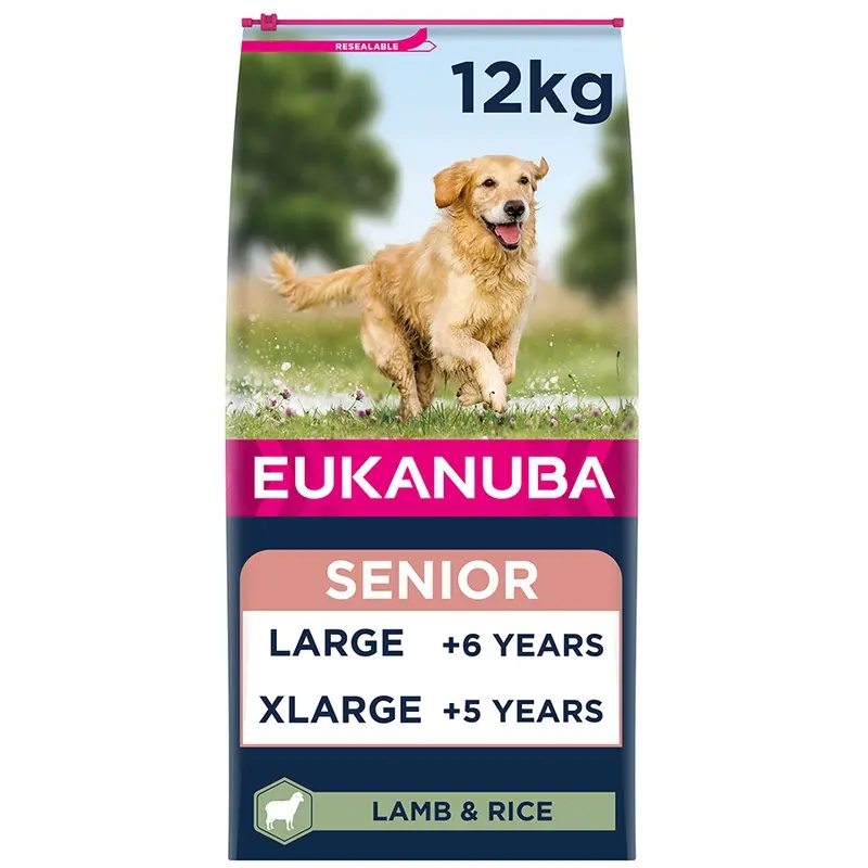 Eukanuba Large Dry Senior Dog Food Lamb And Rice 12Kg