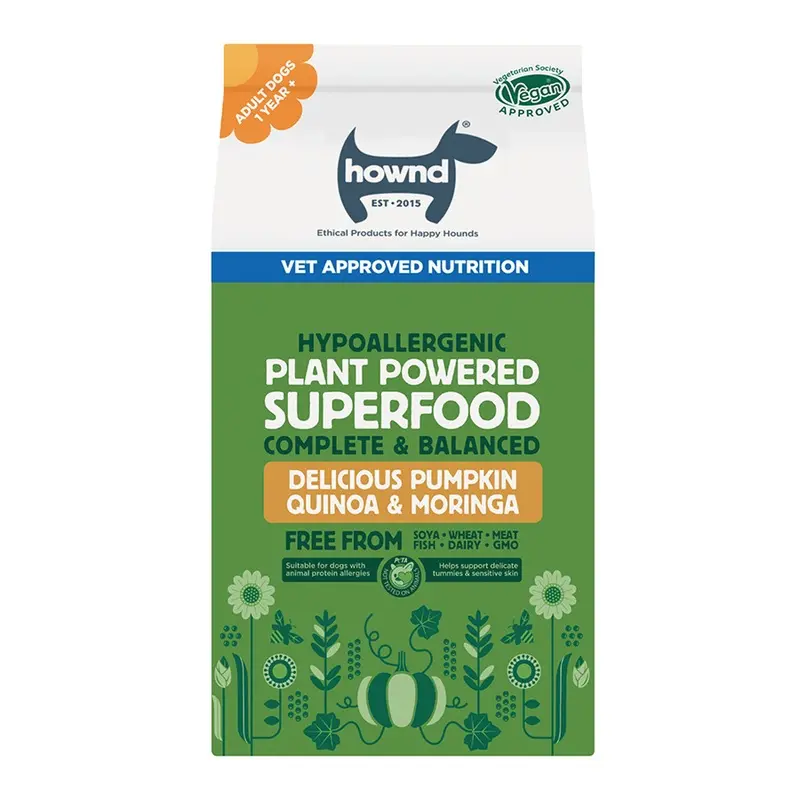 Hownd Plant Based Delicious Pumpkin, Quinoa & Moringa Dry Adult Dog Food 2Kg