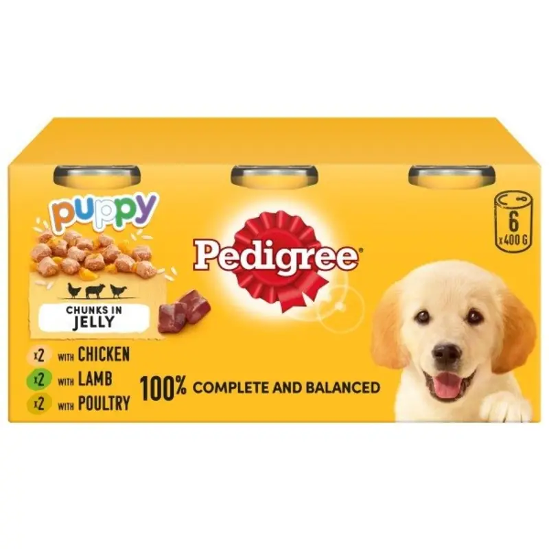 Pedigree Mixed Selection In Jelly Puppy Tins - X 400G Size 6