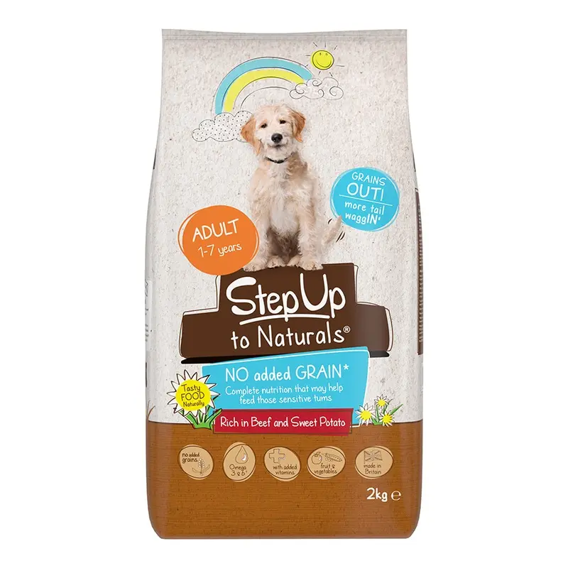 Step Up To Naturals No Added Grain Dry Adult Dog Food Beef And Sweet Potato 2Kg