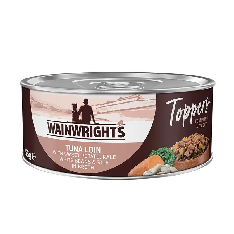 Wainwrights Toppers Wet Adult Dog Food Tuna In Broth 156G Can