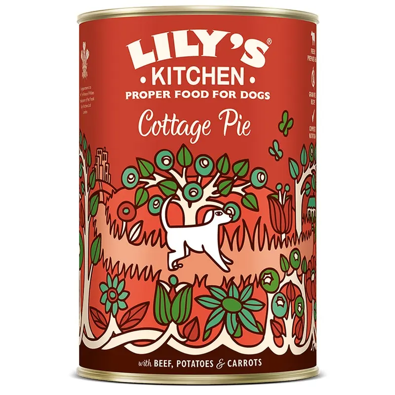 Lilys Kitchen Cottage Pie Wet Adult Dog Food 400G Tin