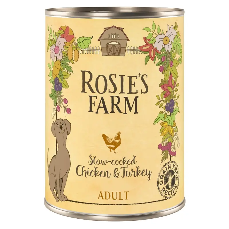 Rosies Farm Adult Slow-Cooked Chicken & Turkey - 6 X 400G