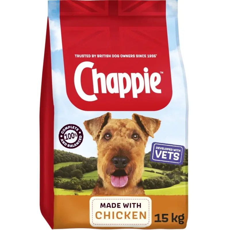 Chappie Complete Dry Adult Dog Food Chicken & Wholegrain Cereal 15Kg