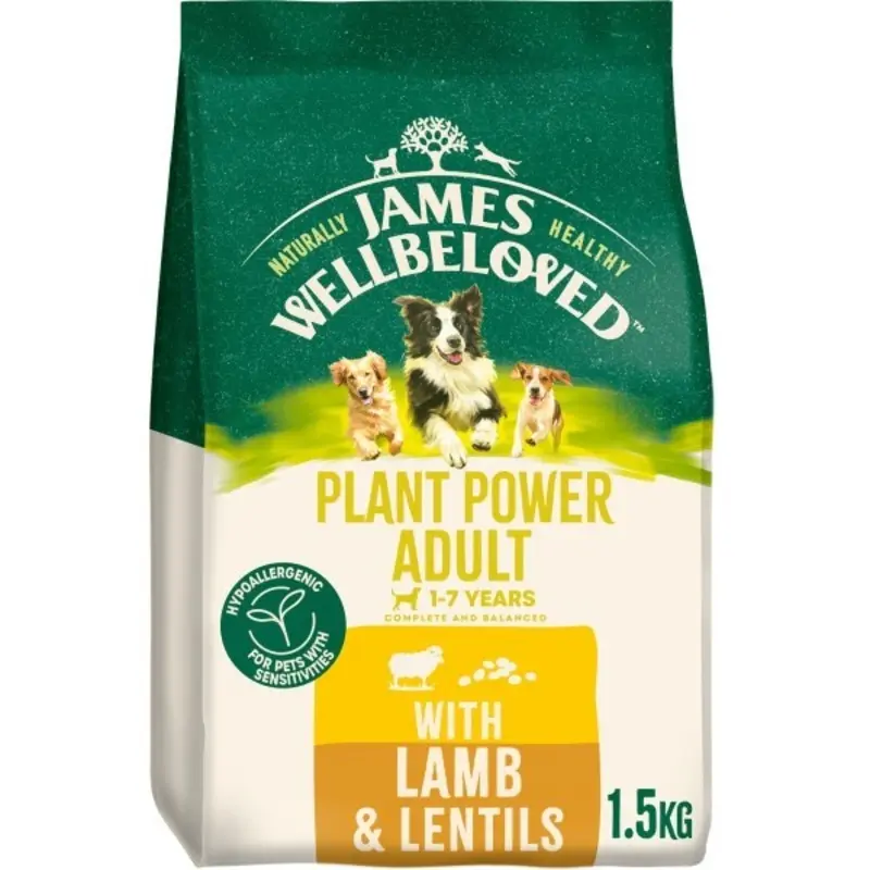 James Wellbeloved Adult Dog Food Plant Power With Lamb - 1.5Kg