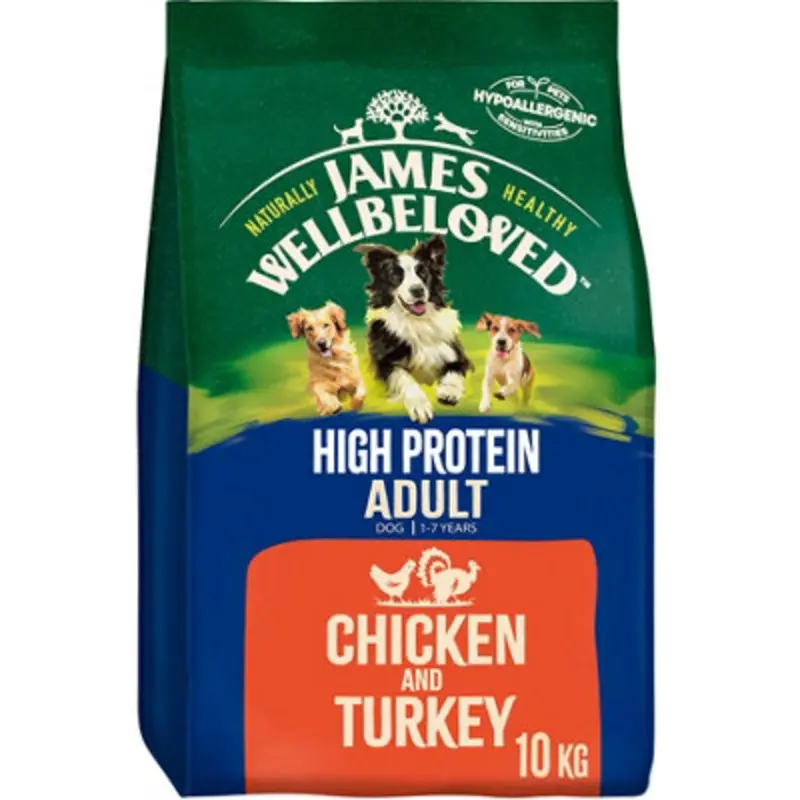 James Wellbeloved Dog Adult High Protein Chicken & Turkey 10Kg Grain