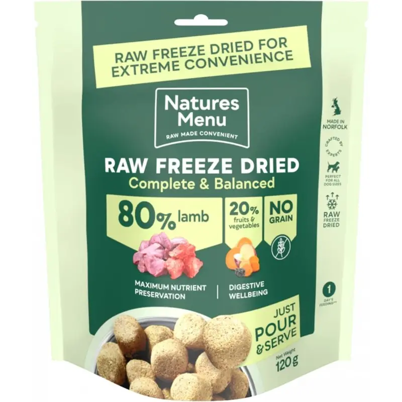 Natures Menu Freeze Dried Dog Food 80/20 Lamb - 120g
