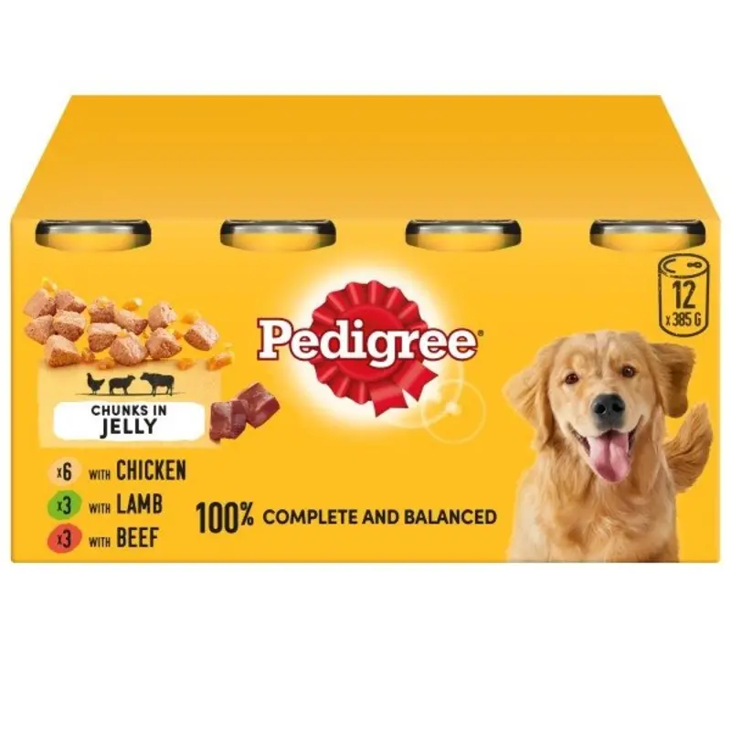 Pedigree Mixed Selection In Jelly Dog Tins - X 385G Size 12