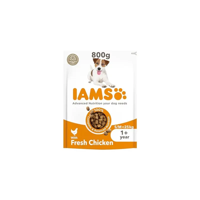 Iams Complete Dry Dog Food For Adult 1+ And Breeds With Chicken 800 G Small