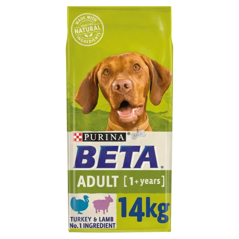 New Purina Beta Turkey And Lamb Adult Dry Dog Food 12531968 14Kg