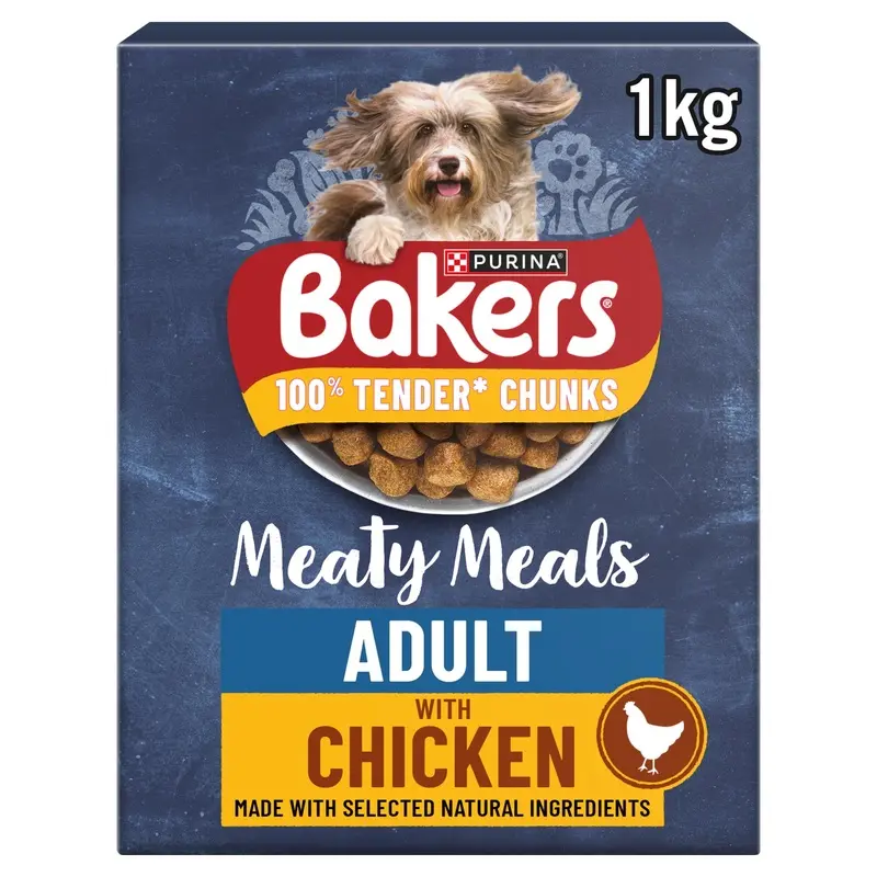 BAKERS Meaty Meals Chicken Dry Dog Food 1kg (Pack of 5)