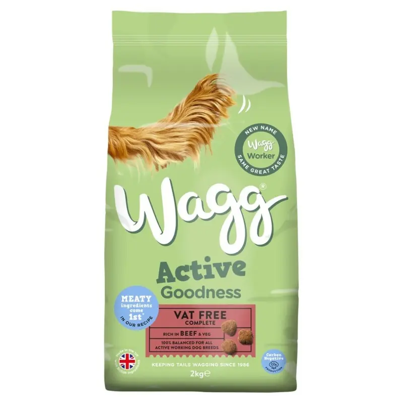 New Wagg Active Goodness Vat Free Complete Rich In Beef&Veg 2Kg(Pack Of 4) Size 4