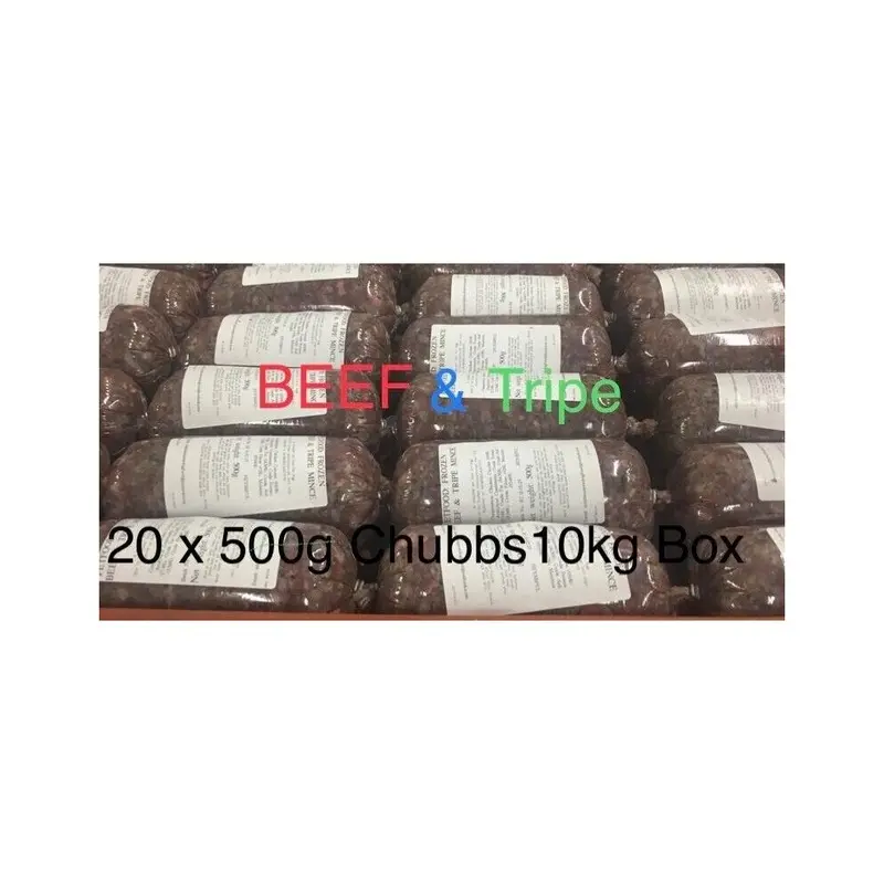 Ship Zain Lltd Dog Food Beef & Tripe X 500G Bags/Blocks 10Kg Raw Frozen Size 20