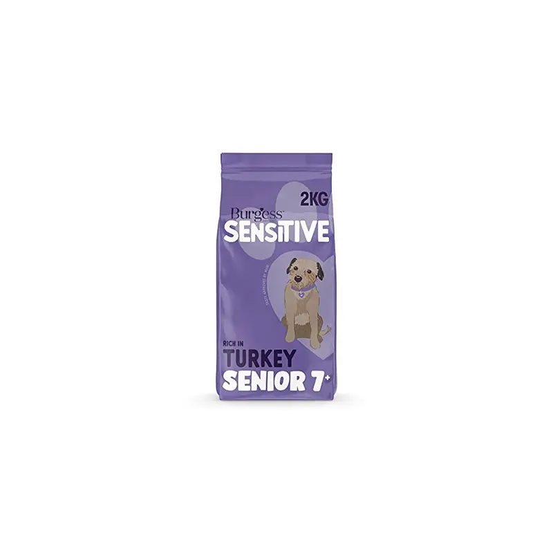 Burgess Sensitive Dry Senior Dog Food 7+ Rich In Turkey, 2Kg Size 7