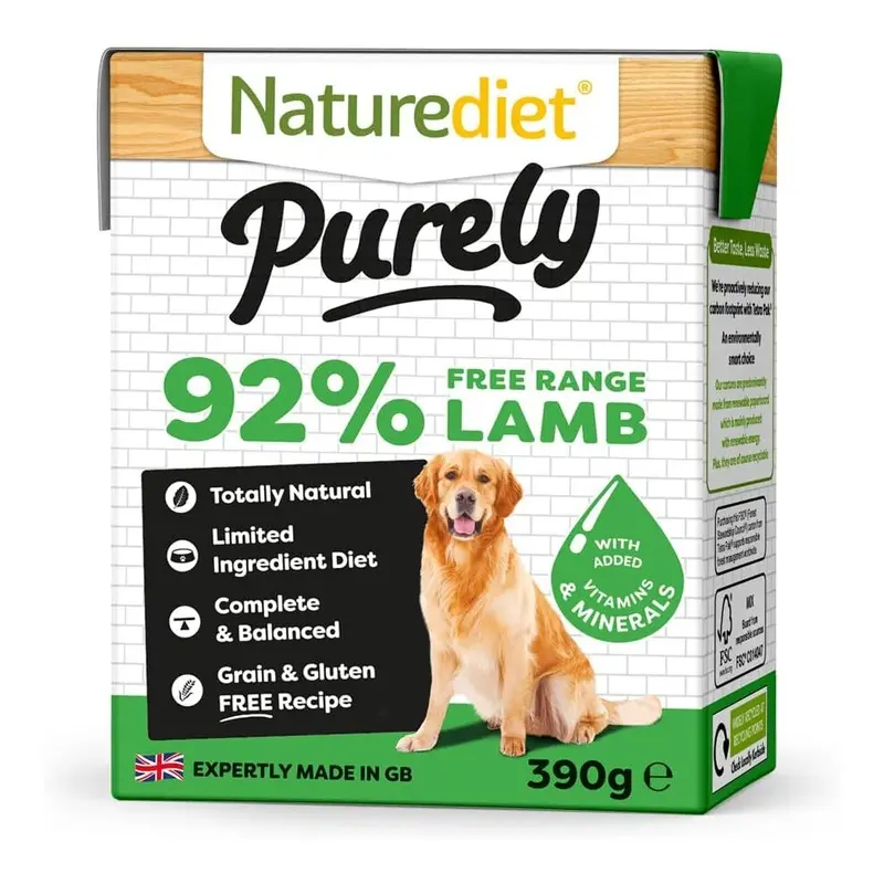 Naturediet - Purely, Complete Wet Food, Lamb, (Pack Of 18) 390G