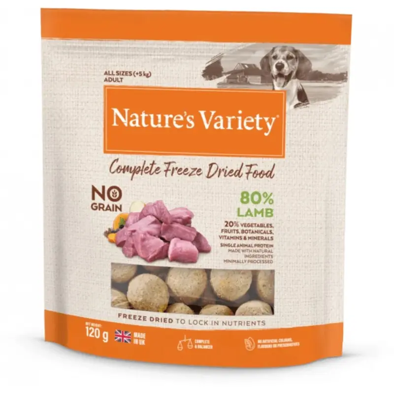 Natures Variety Green Dog Complete Freeze Dried Food Lamb 120G