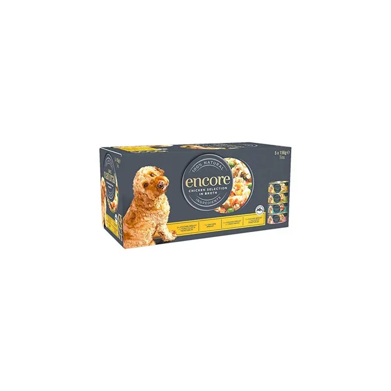 Encore 100% Natural Wet Dog Food, Chicken Selection Multipack, X 156G Size 5