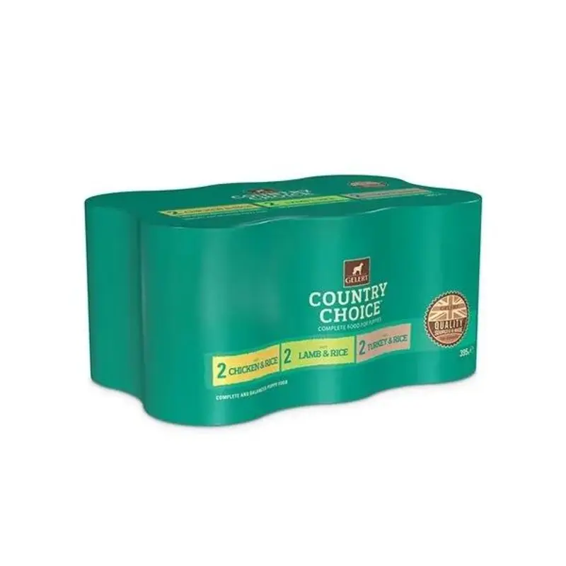 Gelert Country Choice Canned Variety Puppy Food - X 400G Cans Size 6